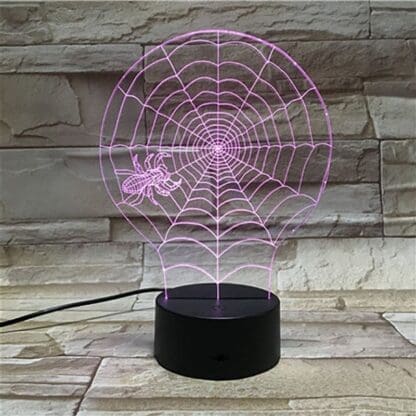 Halloween 3D Optical Illusion Lamp - Spider web - Image 3