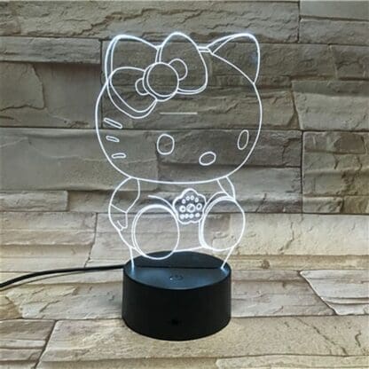 3D Led Optical Illusion Lamp - Hello Kitty - Image 5