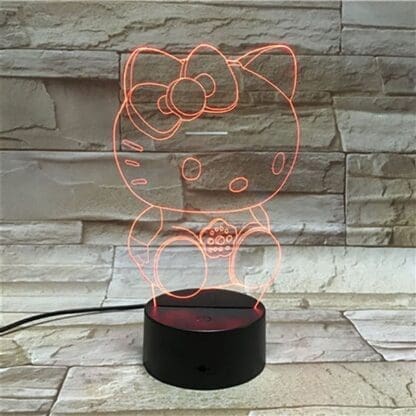 3D Led Optical Illusion Lamp - Hello Kitty - Image 6