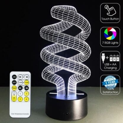 3D Led Optical Illusion Lamp - Abstract