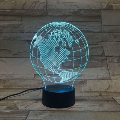 3D Led Optical Illusion Lamp - Globe North America