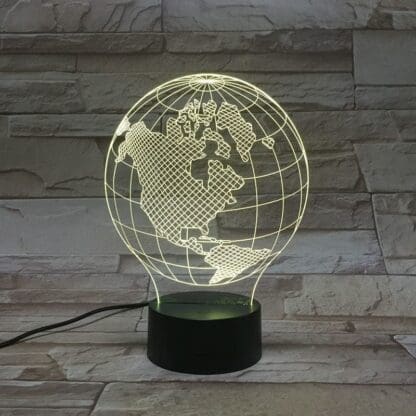 3D Led Optical Illusion Lamp - Globe North America - Image 2