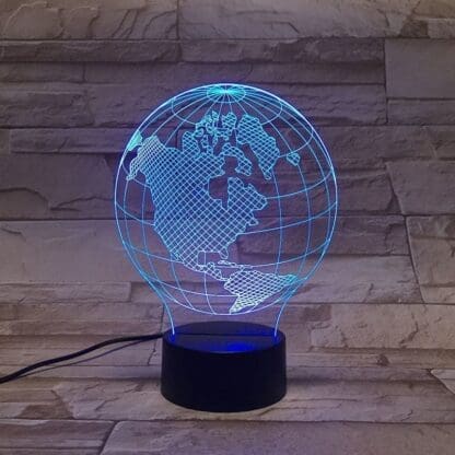 3D Led Optical Illusion Lamp - Globe North America - Image 4