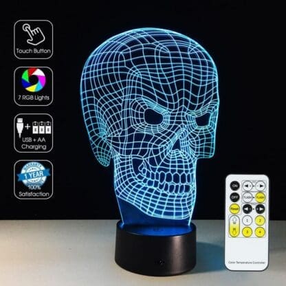 Halloween 3D Optical Illusion Lamp - Skull