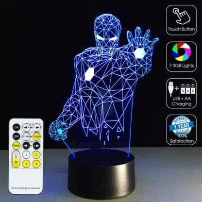 3D Led Optical Illusion Lamp - Iron Man 3