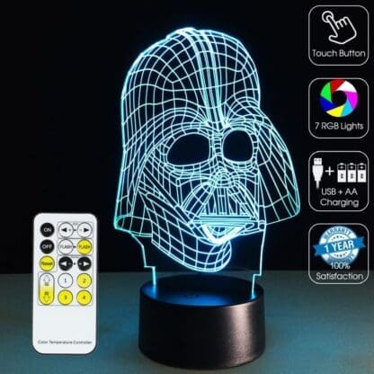 3D Led Optical Illusion Lamp - Star Wars Darth Vader