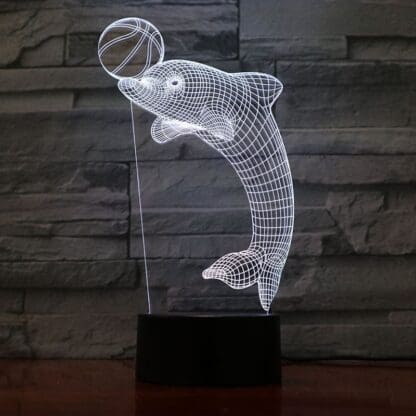3D Led Optical Illusion Lamp - Dolphin/Basketball - Image 4