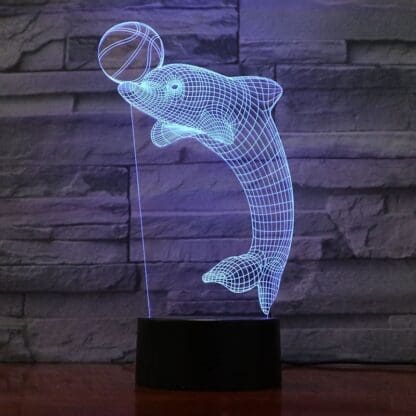 3D Led Optical Illusion Lamp - Dolphin/Basketball - Image 7