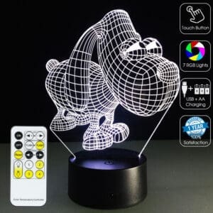 3D Led Optical Illusion Lamp - Cartoon Dog