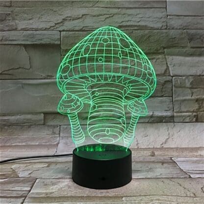 3D Led Optical Illusion Lamp - Mushrooms - Image 2