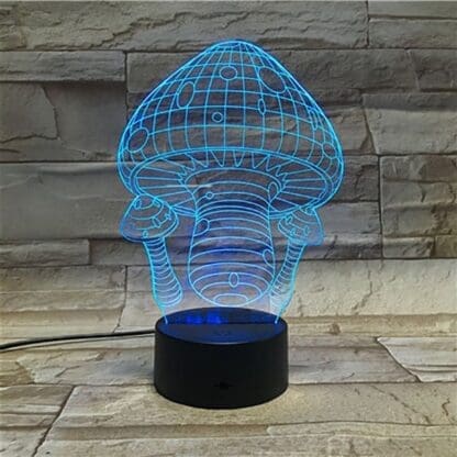 3D Led Optical Illusion Lamp - Mushrooms - Image 3