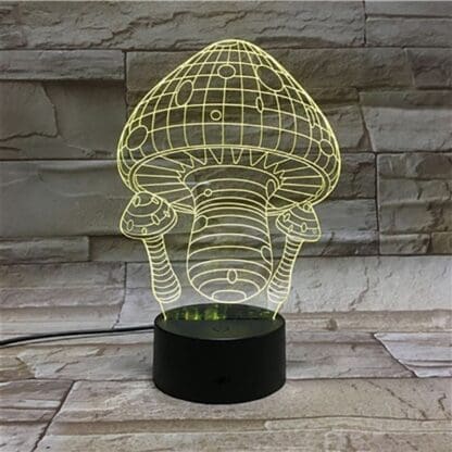 3D Led Optical Illusion Lamp - Mushrooms - Image 4