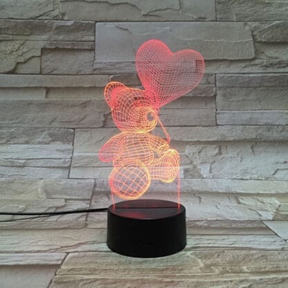 3D Led Optical Illusion Lamp - Bear - Image 3