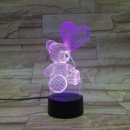 3D Led Optical Illusion Lamp - Bear - Image 5