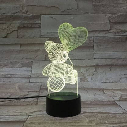 3D Led Optical Illusion Lamp - Bear - Image 6