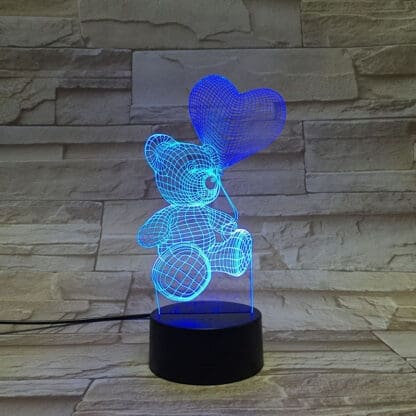 3D Led Optical Illusion Lamp - Bear - Image 7
