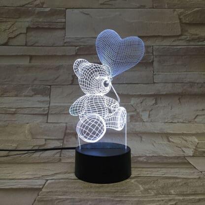 3D Led Optical Illusion Lamp - Bear - Image 8