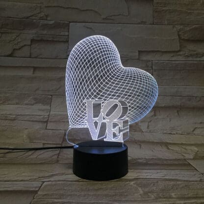 3D Led Optical Illusion Lamp - Heart Shapes - Image 8