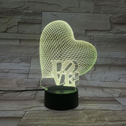 3D Led Optical Illusion Lamp - Heart Shapes - Image 7