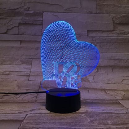 3D Led Optical Illusion Lamp - Heart Shapes - Image 6